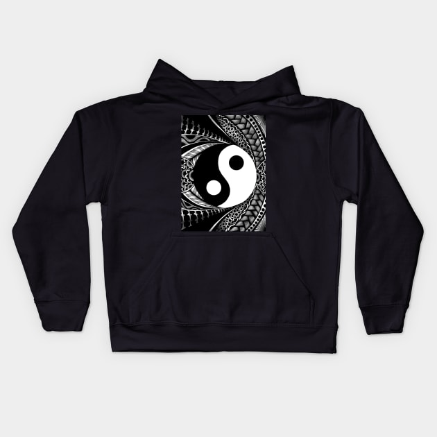 Yin and yang Kids Hoodie by ColoRose